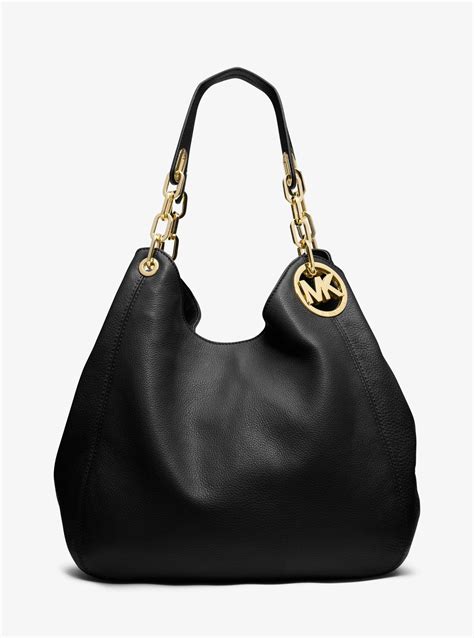 michael kors black leather bag